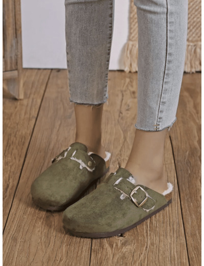 Mules fourées Green - Ambre - Findlay