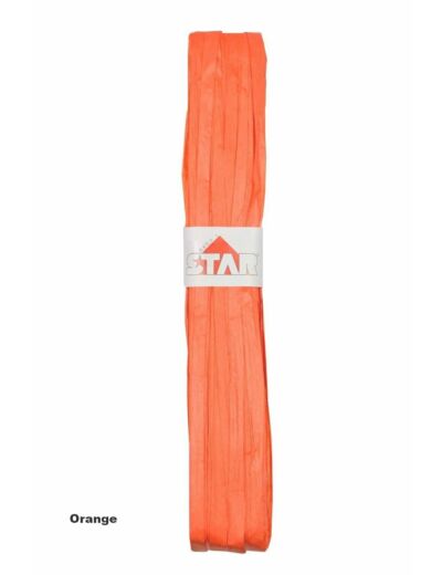 Ruban raffia papier 15 mm de large 50 metres de long orange