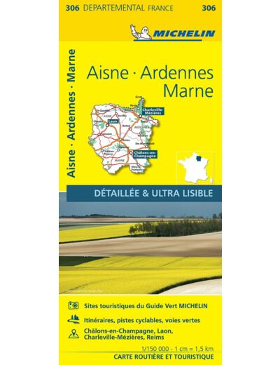 CARTE DEPARTEMENTALE FRANCE - CARTE DEPARTEMENTALE AISNE, ARDENNES, MARNE