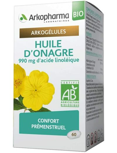 Arkopharma - Huile d'Onagre Bio - confort prémenstruel - 60 gélules -  03/2023