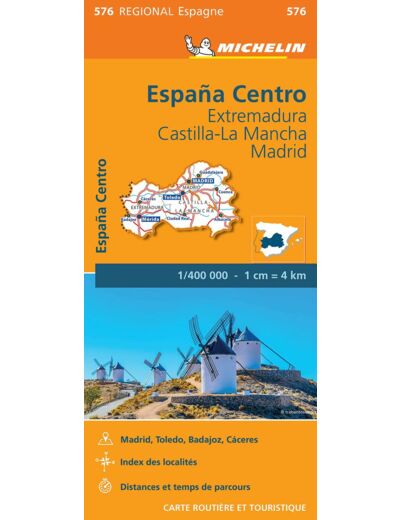 CARTE REGIONALE EUROPE - CARTE REGIONALE ESPAGNE CENTRE : EXTREMADURA, CASTILLA-LA MANCHA, MADRID