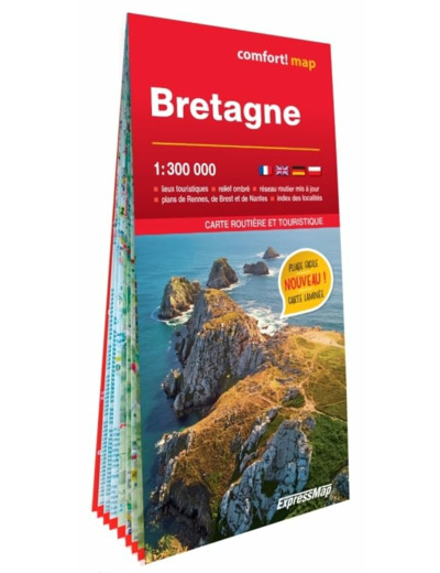 BRETAGNE 1/300.000 (CARTE GRAND FORMAT LAMINEE)