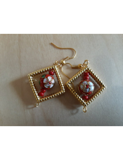 Boucle D'Oreille - Peace - Rouge