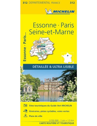 CARTE DEPARTEMENTALE ESSONNE, PARIS, SEINE-ET-MARNE