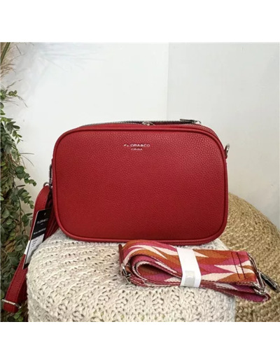 P502- Sac Medium Flora & Co 3 zips (rouge)