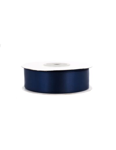 Ruban satin double face 25 mm de large 20 metres de long Bleu marine