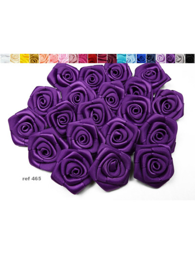 Sachet de 10 roses satin de 3 cm de diametre violet 465