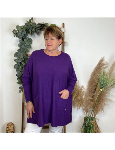 L397- Pull Loose coupe droite (Gt) (violet)