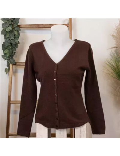 Y255- Gilet Tricotonic Laine (T38-T42) (marron)