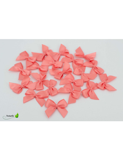 sachet de 20 nœuds en satin de belle qualite corail