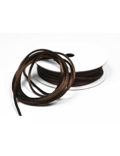 Cordon queue de rat 2 mm d'épaisseur bobine de 10 metres colori marron fonce