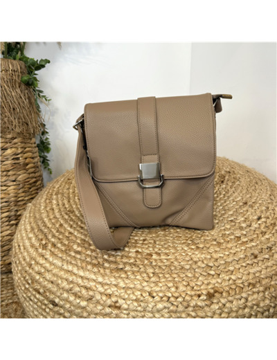 P508-Grand Sac Flora & Co à rabat (beige)