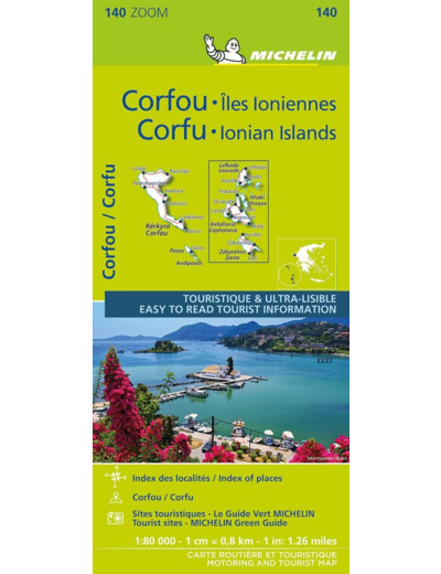 CARTE ZOOM CORFOU - ILES IONIENNES / CORFU - IONIAN ISLANDSS