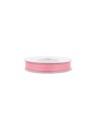 Ruban organza 3mm de large bobine de 50 metres de long vieux rose 158