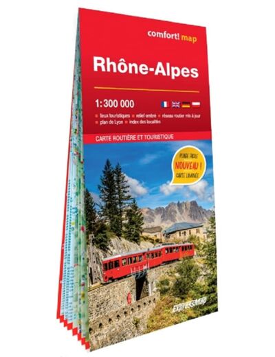 RHONE-ALPES 1/300.000 (CARTE GRAND FORMAT LAMINEE)