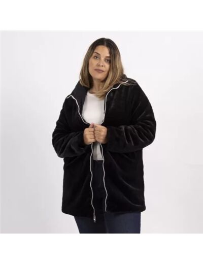 K810- Veste résersible Fourrée (T36-T42) (noir)