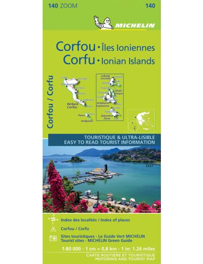 CARTE ZOOM CORFOU - ILES IONIENNES / CORFU - IONIAN ISLANDSS