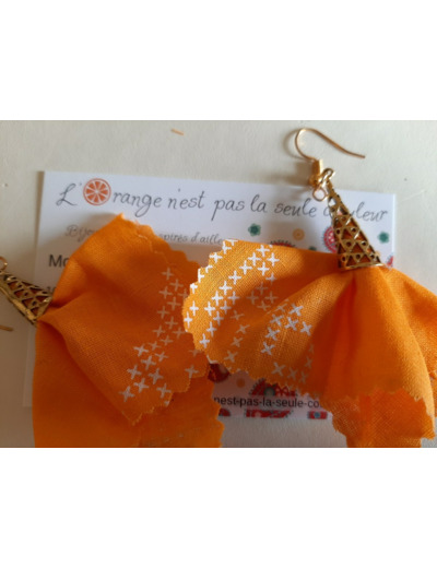 Boucle D'Oreille - Much Much - Orange/Doré