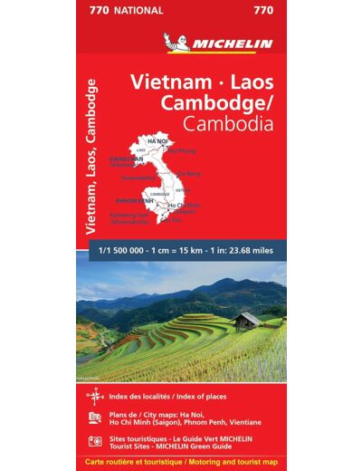 CARTE NATIONALE VIETNAM LAOS CAMBODGE / VIETNAM LAOS CAMBODIA