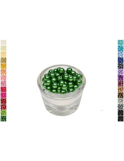 Sachet de 50 perles en plastique 8 mm de diametre vert fonce
