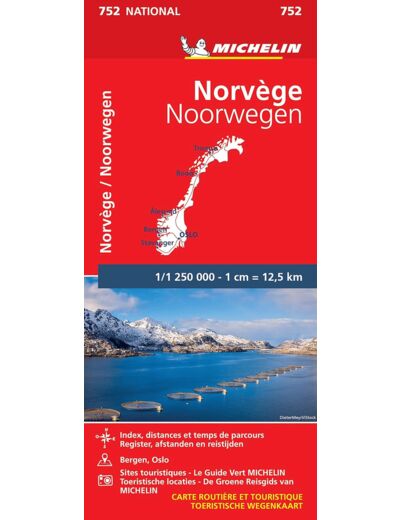 CARTE NATIONALE NORVEGE / NOORWEGEN