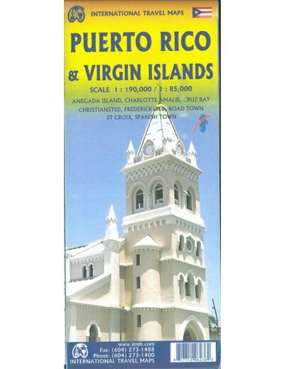 PUERTO RICO AND US VIRGIN ISLANDS 1:1 900 000 WATERPROOF MAP