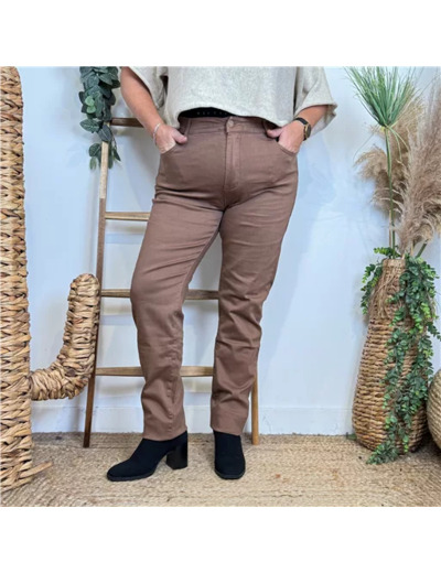 O645- Jean Slim Voggo T42-T50 (taupe)