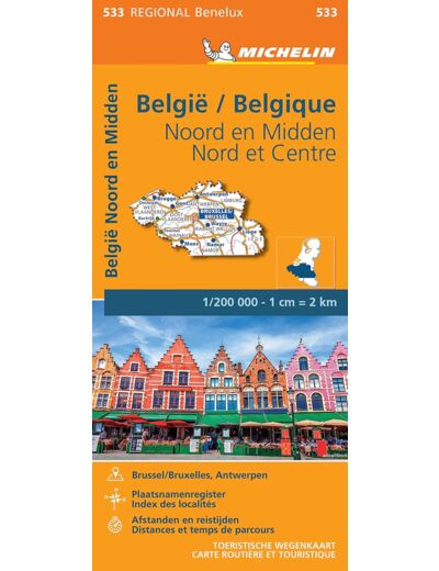 CARTE REGIONALE NOORD-EN MIDDEN-BELGIE / BELGIQUE NORD ET CENTRE