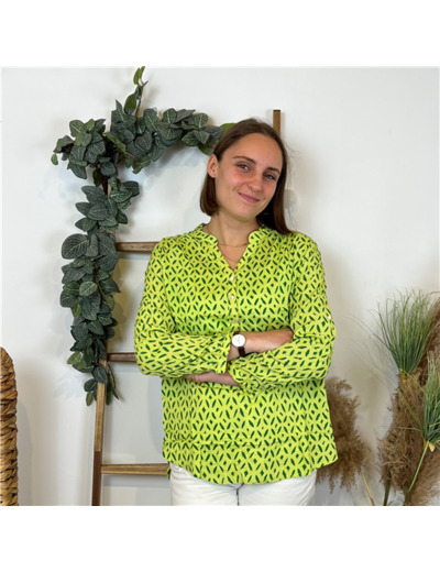 M587- Blouse Losanges (T36-T46) (vert anis)