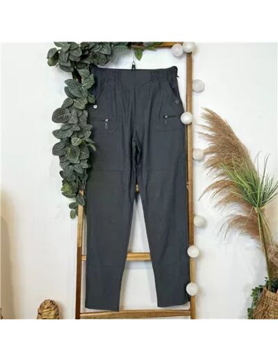 T545- Pantalon confort zips (T38-T52) (gris)