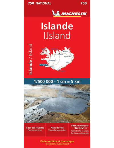 CARTE NATIONALE ISLANDE / IJSLAND