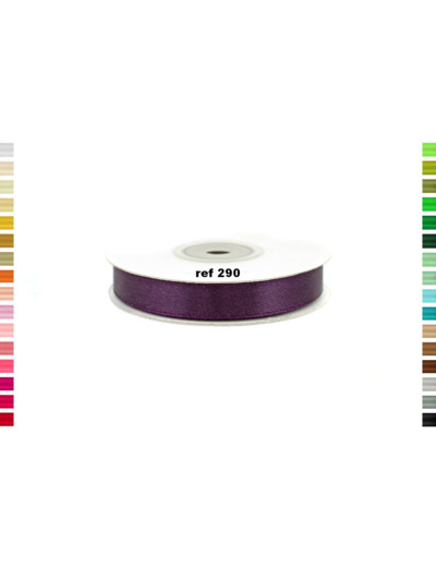 Ruban satin aubergine 290 Largeur 12 mm