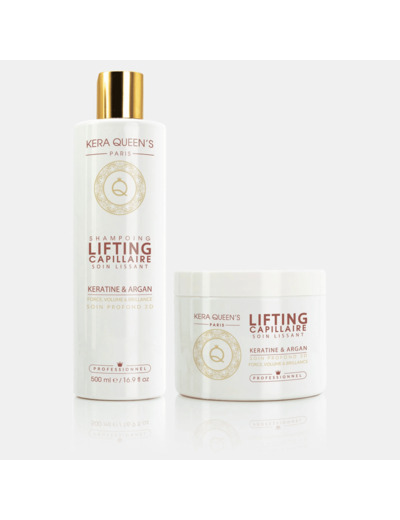 Gamme Lifting Kératine et Argan - Shampoing 500ml + Soin 500ml