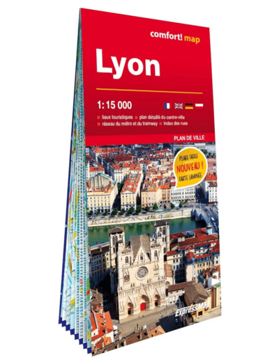 LYON 1/15.000 (CARTE GRAND FORMAT LAMINEE - PLAN DE VILLE)