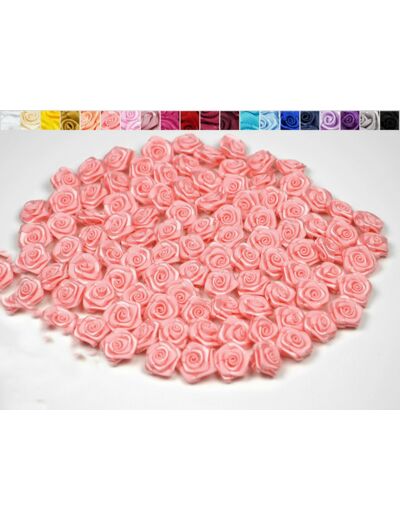 Sachet de 20 petites rose en satin 15 mm ROSE CLAIR 150
