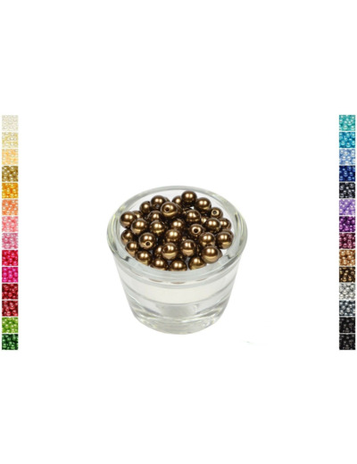 Sachet de 50 perles en plastique 8 mm de diametre marron