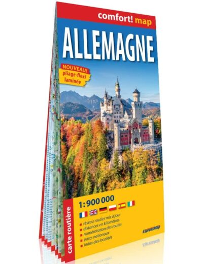 ALLEMAGNE 1/900.000 (CARTE GRAND FORMAT LAMINEE)