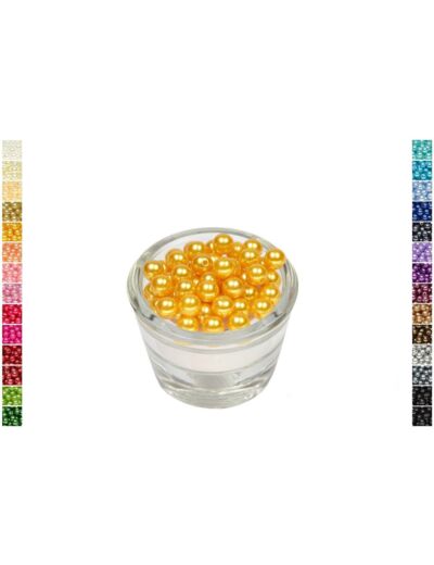 Sachet de 50 perles en plastique 8 mm de diametre or jaune