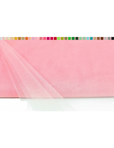 Tulle souple et fin en 150 cm de large et 10 metres de long rose