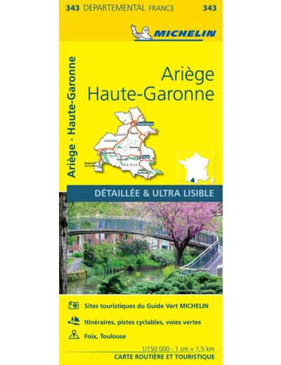 CARTE DEPARTEMENTALE FRANCE - CARTE DEPARTEMENTALE ARIEGE, HAUTE-GARONNE