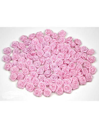 Sachet de 20 petites rose en satin 15 mm ROSE 148