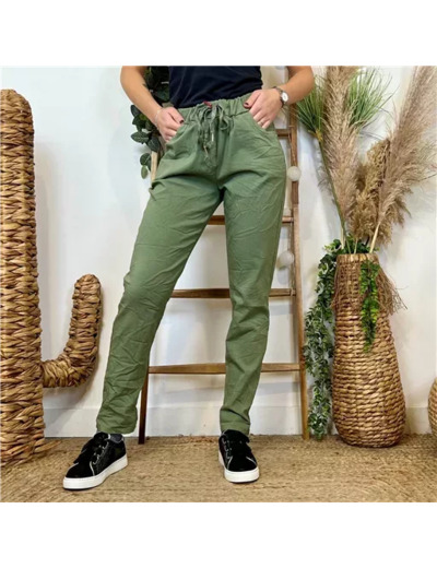 L806- Pantalon stretch (tu) 🇮🇹 (kaki)