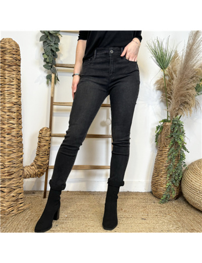 O519- Jean 7/8ème (T36-T44) (noir denim)