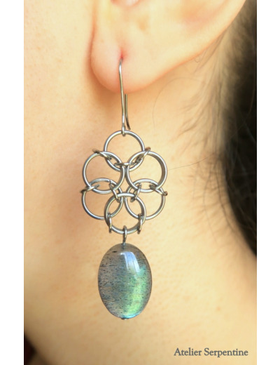 Boucles d'oreilles "ASHMË" Labradorite