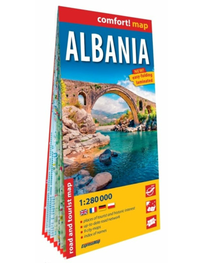 ALBANIE 1/280.000 (CARTE GRAND FORMAT LAMINEE)