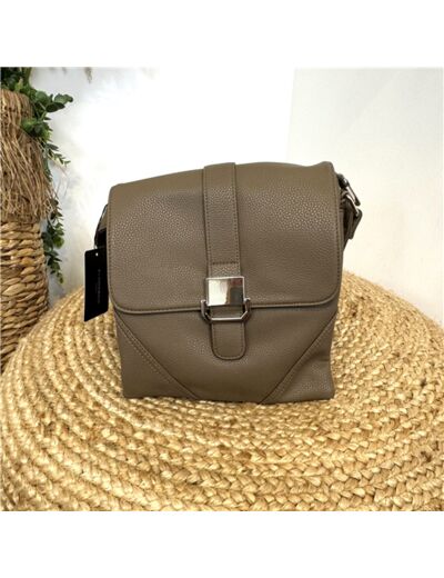 P508-Grand Sac Flora & Co à rabat (taupe)