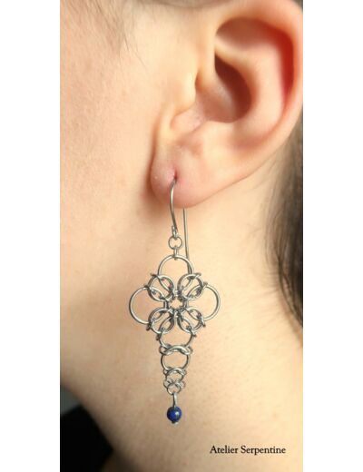 Boucles d'oreilles "BLISË" Lapis lazuli