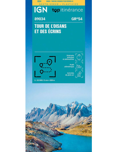 TOUR DE L OISANS ET DES ECRINS GR54 RECTO VERSO PLASTIFIEE