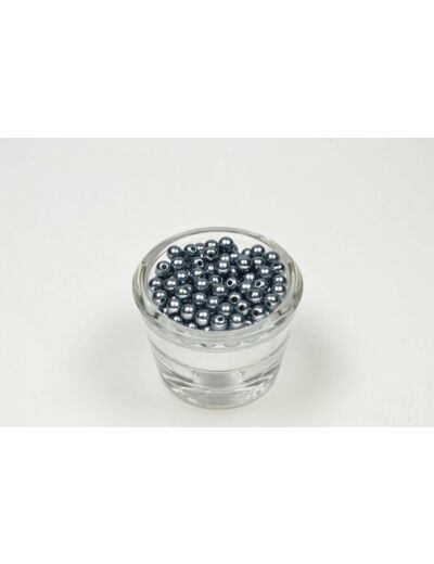 Sachet de 100 petites perles en plastique 6 mm de diametre gris fonce 077