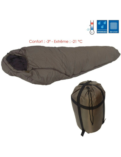 Sac de couchage militaire opex grand froid kaki